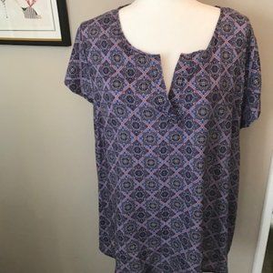 Lucy & Laurel - Purple and Blue Pattern Shirt